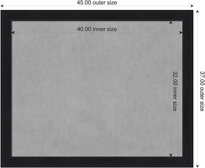 Amanti Art Black Framed Magnetic Board 37x45 X-Large Vision Board - Image 2