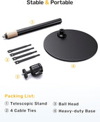 Upgraded Webcam Stand for Desk, Telescopic Webcam Tripod Mount - Image 7