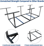 fleximounts 4x8 overhead garage storage rack, without decking, side view