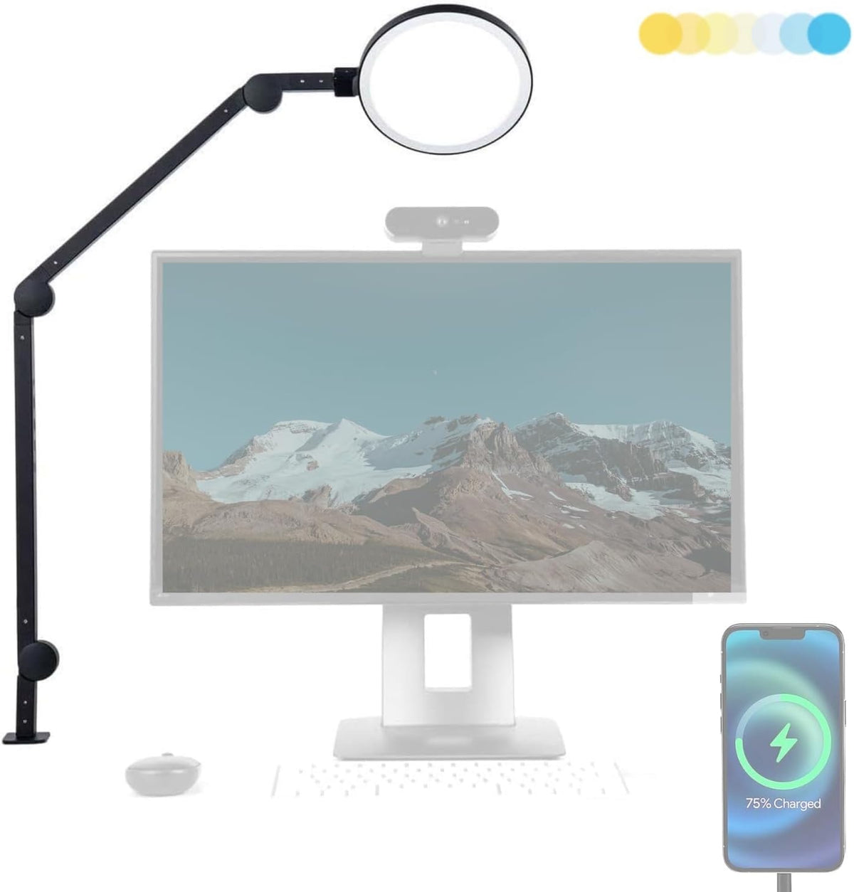 LUME CUBE Edge 2.0 LED Desk Lamp | Dimmable Home Office Desk Light with USB C...