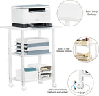 Lerliuo 3-Tier Printer Stand, Industrial Mobile Printer Table - Image 8