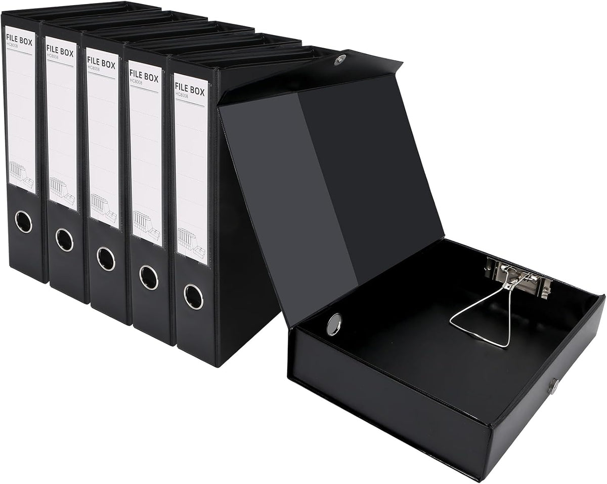 HUA JIE A4 Storage File Boxes Plastic Archives Cases