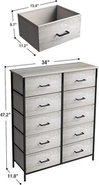 Sorbus Dresser with 10 Faux Wood Drawers - Image 3