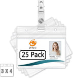 ZHEGUI Clear Plastic Horizontal Name Tag Holders and Metal Badge Clips - Image 8