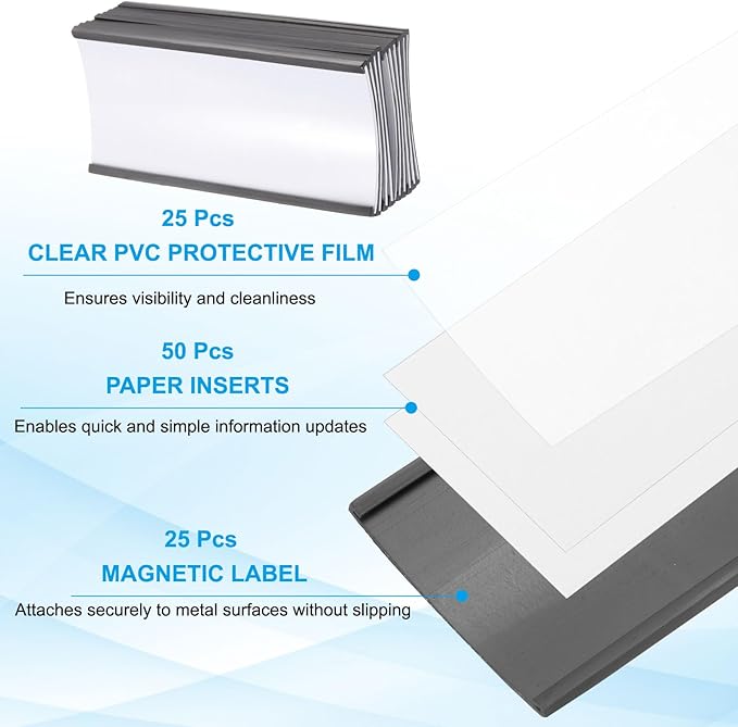 PATIKIL Magnetic Label Holder 4" x 2" - Image 3