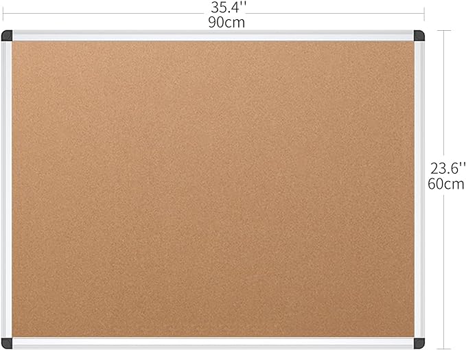 VIZ-PRO Cork Notice Board, 36 X 24 Inches - Image 2