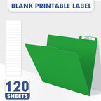 File Folder, PANDRI 120 Pack File Folder, 1/3 Cut Tab, Letter Size, Filing - Image 5