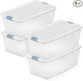 Sterilite 4-Pack Latching Box, Under Bed Storage Bins by Sterilite