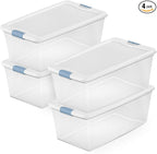 Sterilite 4-Pack Latching Box, Under Bed Storage Bins by Sterilite