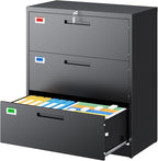 PEUKC 3 Drawer File Cabinet, Lateral Filing Cabinets by PEUKC
