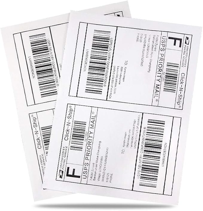8.5" x 5.5" Half Sheet Self Adhesive Shipping Labels - Image 4