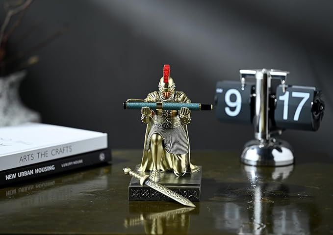 CYXStar Roman Praetorian Prefect Warrior Knight Pen Holder Desk Ornament Resin - Image 4