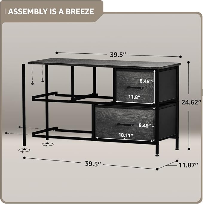 Sorbus Dresser with 5 Faux Wood Drawers - Image 3