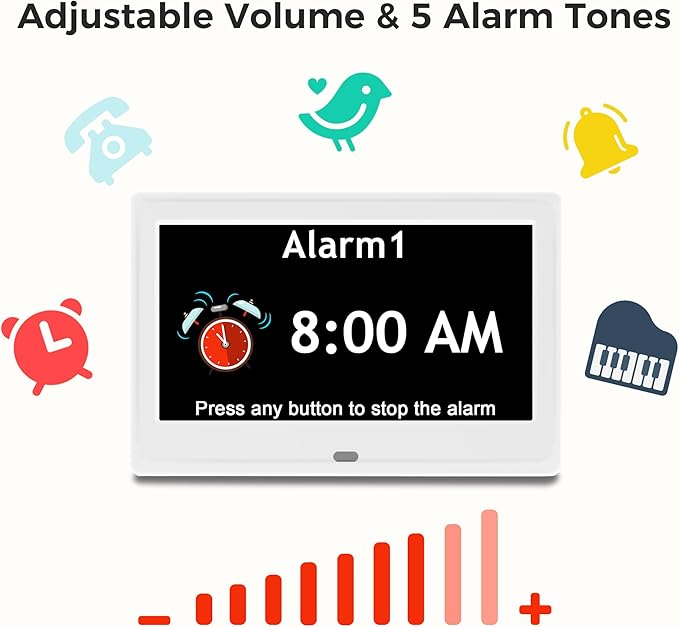 7'' Digital Clock, Dementia Clock - Image 9
