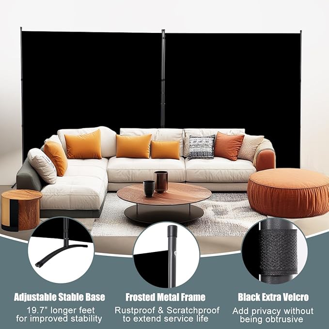 Room Divider 2 Panel Large Privacy Screens, Tall 6FT Partition Room Dividers - Image 2