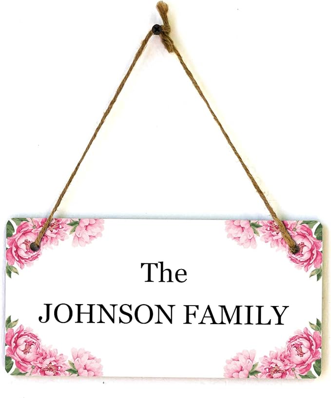 Signs ByLITA Peony Blush Personalized Hanging Wall or Door Sign | Custom Signage - Image 9