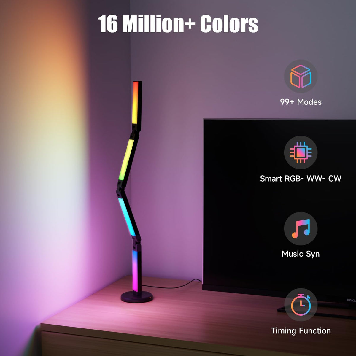 Led Desk Lamp with Atmosphere Lighting, Smart RGB LED Desk Lamp