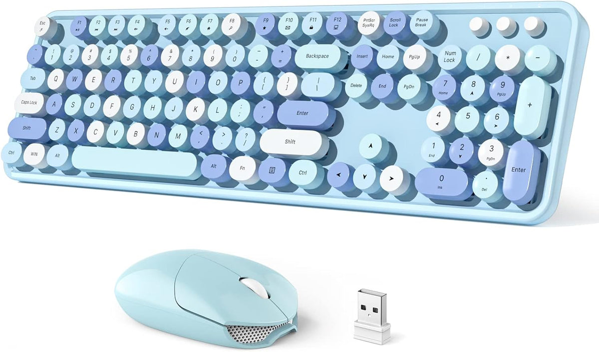 Dilter Wireless Keyboard and Mouse Combo, 104 Keys Full-Sized Typewriter Keyb...