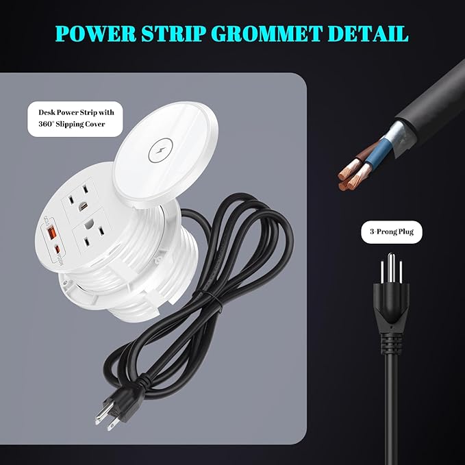 PD 20W USB C Desk Power Grommet - Image 5