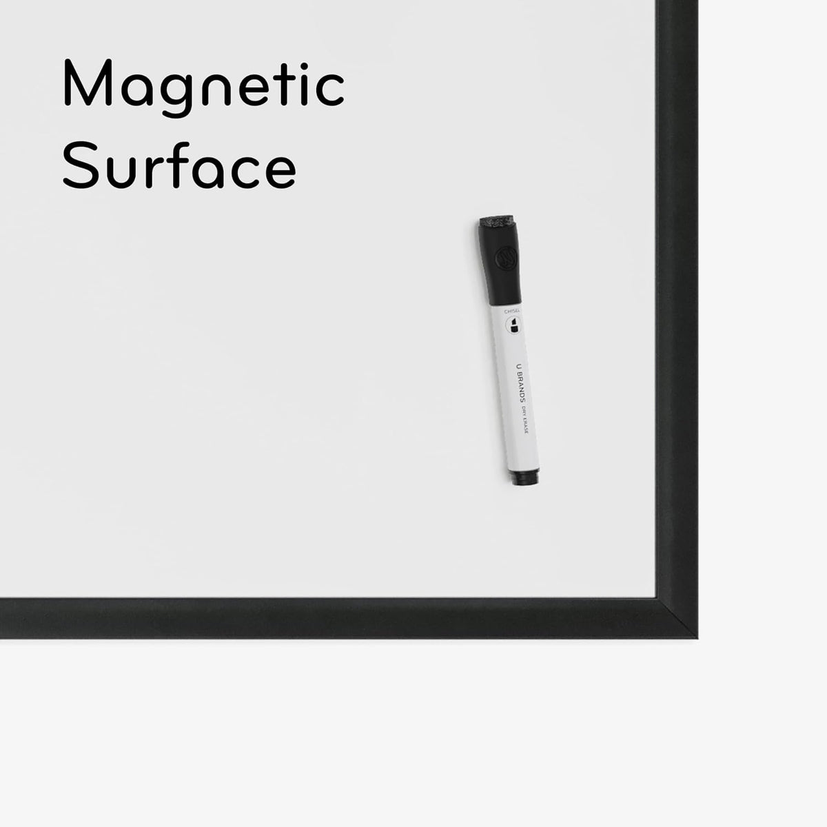 U Brands Magnetic Whiteboard 24" x 36", Black Wood Frame Dry Erase ...