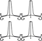 HENABLE 4PCS Premium Black Iron Plate Stands by HENABLE