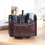 PUSU Leather 360°Rotatable Remote Control Holder, Nightstand TV Remote Caddy - Image 2