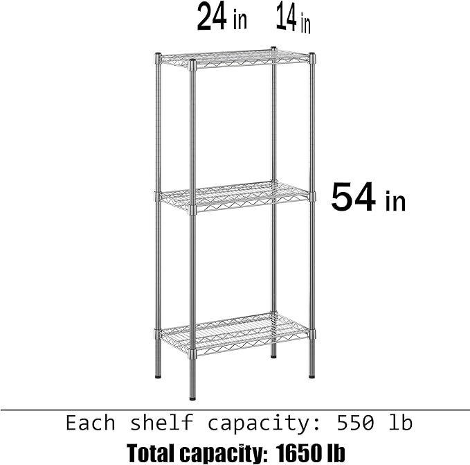 Regal Altair 14" Deep x 24" Wide x 54" Height Wire Shelving Kit | 3-Tier | NSF - Image 3