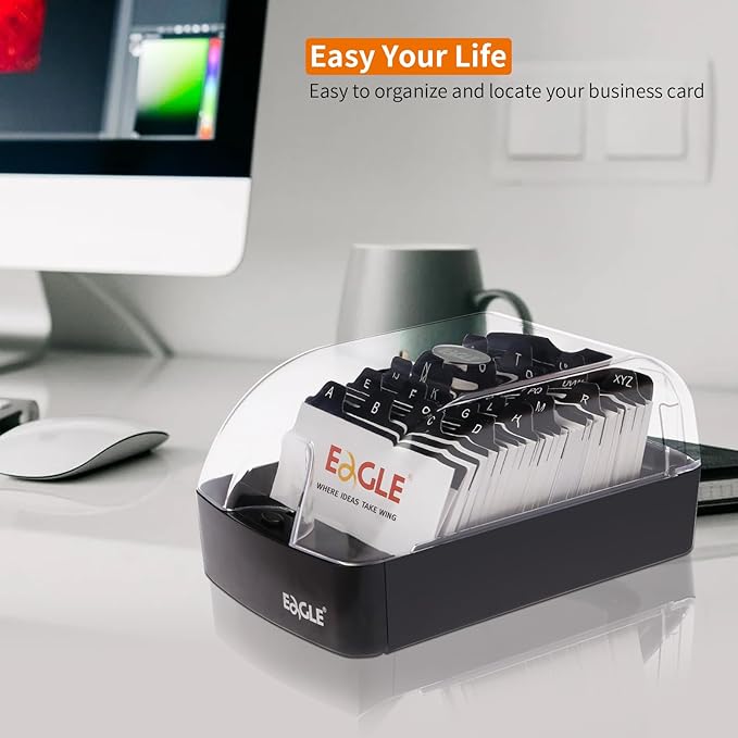 Eagle Business Card Box, Push-Button, Storage up to 350 Cards - Image 6