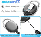 Retractable Badge Holder with Carabiner Reel Clip and Key Ring - Image 3