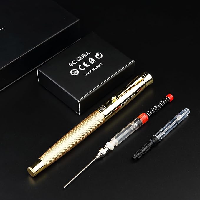 GC QUILL Fancy Fountain Pen Set – Fine and Medium Nibs, 18 Ink Cartridges - Image 8
