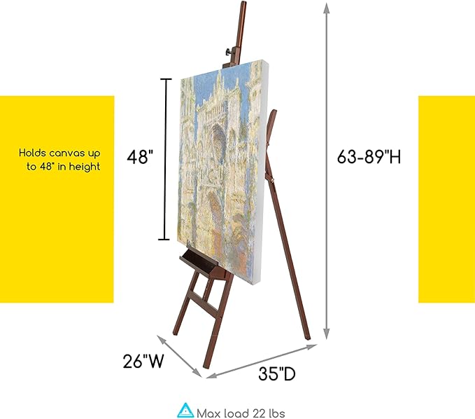 MEEDEN Large Painters Easel Adjustable Solid Beech Wood Artist Easel, Studio - Image 2