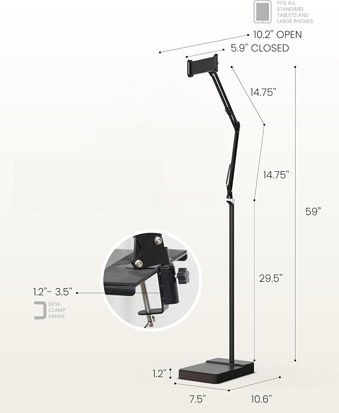 2-in-1 Tablet Floor Stand with tablet stand - Image 5
