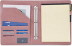 Geslun Vegan Leather 3 Ring Binder, 8.5 x 11 Letter Size Folio by Geslun