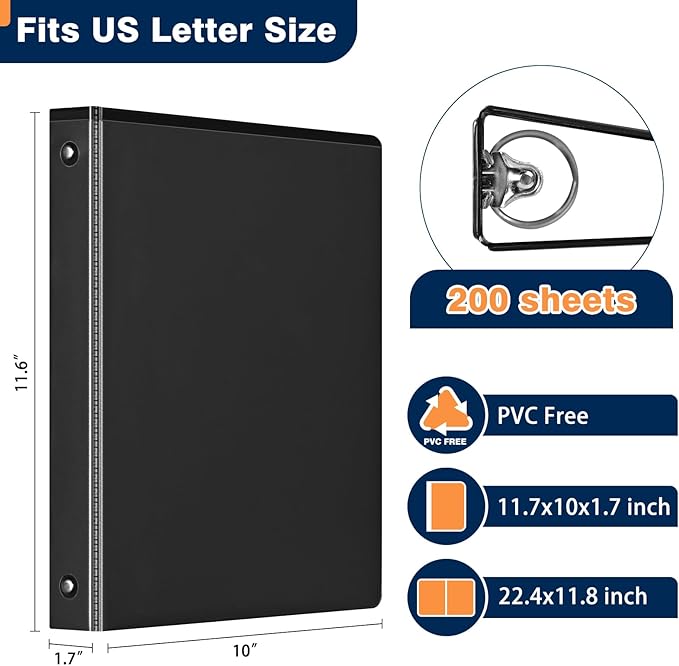 Basic 1-inch 3 Ring Binder -1'' Binders - Image 2
