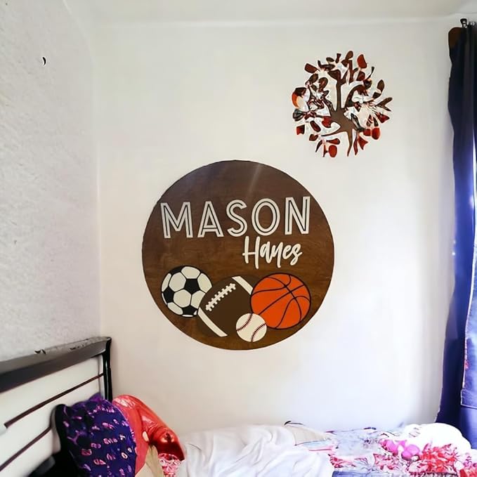 Baby Shower Sign, Newborn Nursery Decor, Kids sports Sign, Boys Room wall decor - Image 4