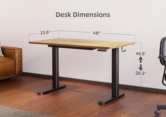 Claiks Standing Desk with Drawers, 48 x 24 Inches Electric Standing Desk - Image 3
