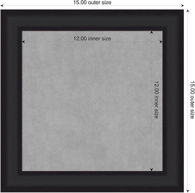 Amanti Art Black Framed Magnetic Board 15x15 X-Small Vision Board - Image 2