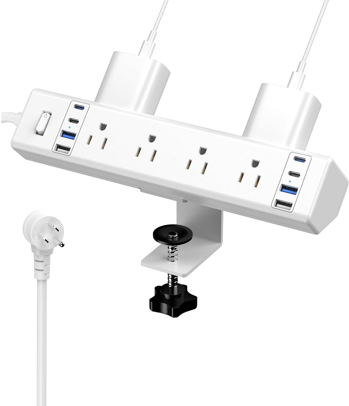 40W Fast Charging Station, Desk Clamp Power Strip, 4 USB-C Ports & 8 AC Outlets
