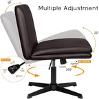 PUKAMI Criss Cross Legged Office Chair, Armless Office Desk Chair No Wheels - Image 7