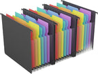 MAIMIS Plastic Expanding Hanging File Folders, 7 Pocket Extra Capacity by MAIMIS