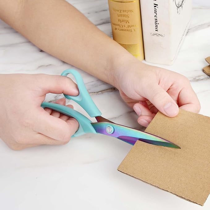 Zicolu 8.5" Scissors All Purpose, Titanium Coating Sharp Blade, Soft - Image 7