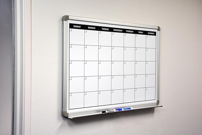 Month Calendar Dry-Erase Scheduling Whiteboard 36" x 24" - Image 2