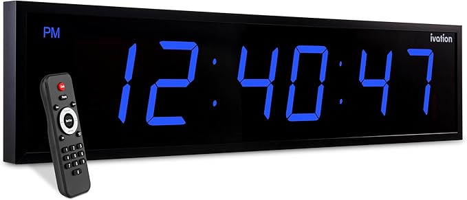 Ivation Huge Oversized 60" Large Digital LED Clock | Big Digital Clock by Ivation