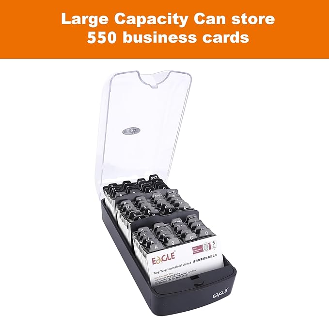 Eagle Business Card Box, Push-Button, Storage up to 550 Cards - Image 3