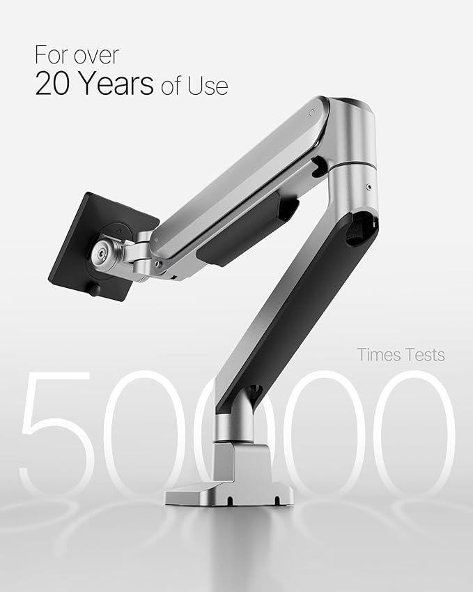 monTEK Deluxe Monitor Arm up to 40 Inch Holds 26.4 lbs Curved Screens Aluminum - Image 6