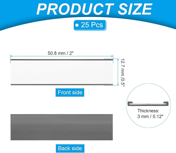PATIKIL Magnetic Label Holder 2" x 0.5" - Image 2