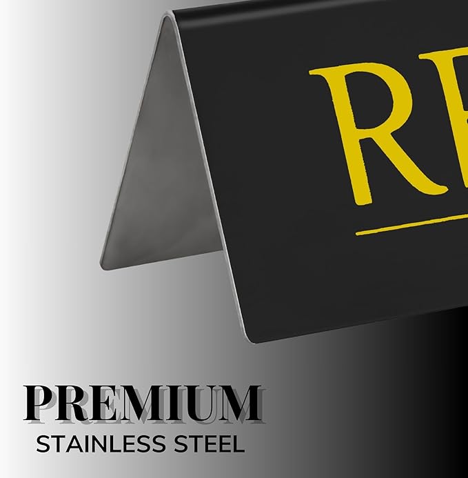 6 Reserved Table Signs – Black Stainless Steel - Image 3