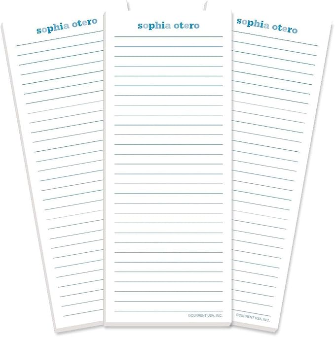 Current Personalized Blueberry Color Wash Lined Shopping List Pads -Set of 3 by Current