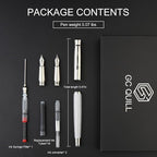GC QUILL Fancy Fountain Pen Set – Fine and Medium Nibs, 18 Ink Cartridges - Image 3