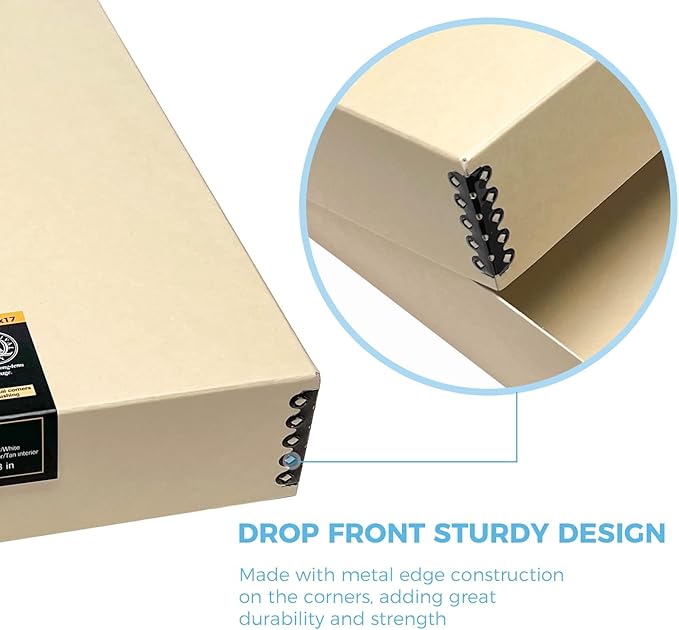 Lineco Museum Archival Storage Box, 14.75x18.75x3 in. Drop Front Design. - Image 5